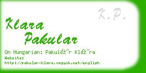 klara pakular business card